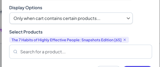 Display condition builder with cart and tag-based rules